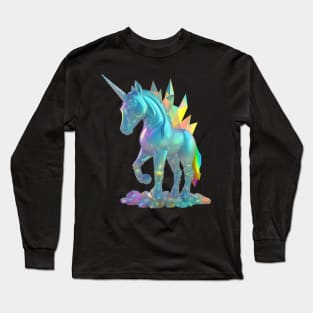 Sweet Crystal Unicorn Statue In All Its Glory Long Sleeve T-Shirt